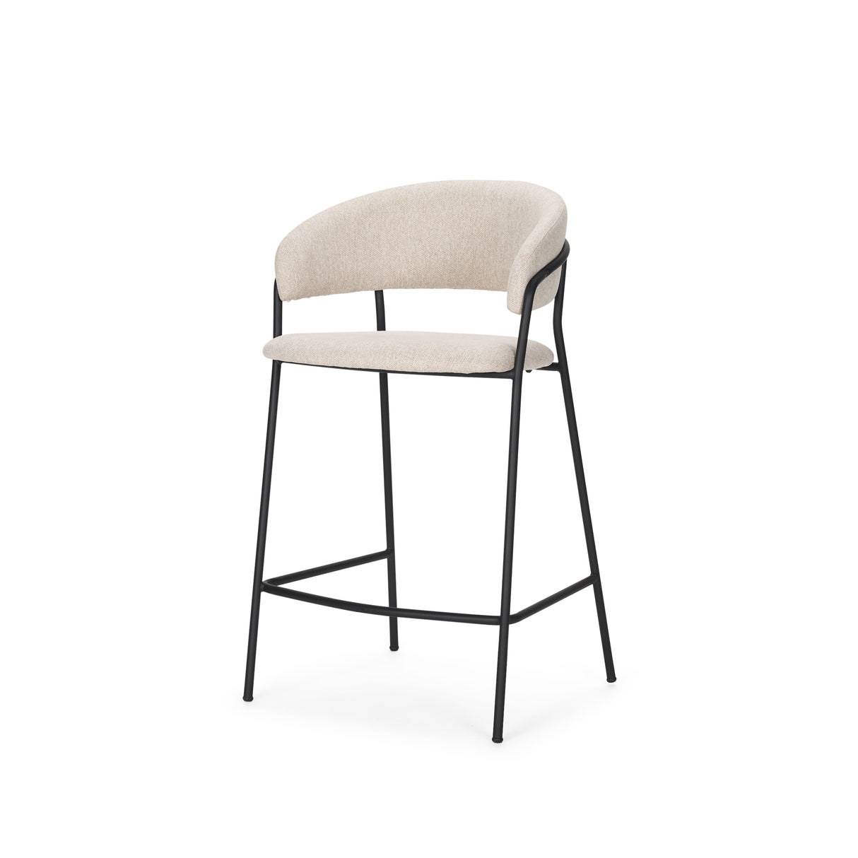 Carolyn Counter Stool w/ Oatmeal Fabric & Matte Black Metal from Mercana - Luna Furniture