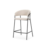 Carolyn Counter Stool w/ Oatmeal Fabric & Matte Black Metal from Mercana - Luna Furniture
