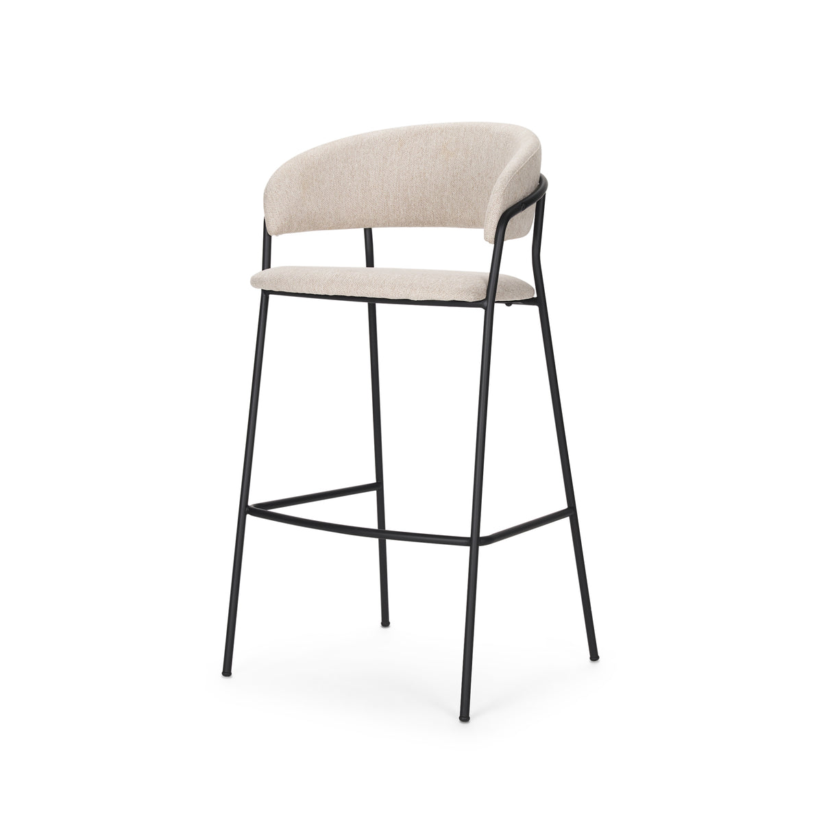 Carolyn Bar Stool w/ Oatmeal Fabric & Matte Black Metal from Mercana - Luna Furniture
