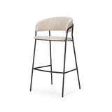Carolyn Bar Stool w/ Oatmeal Fabric & Matte Black Metal from Mercana - Luna Furniture