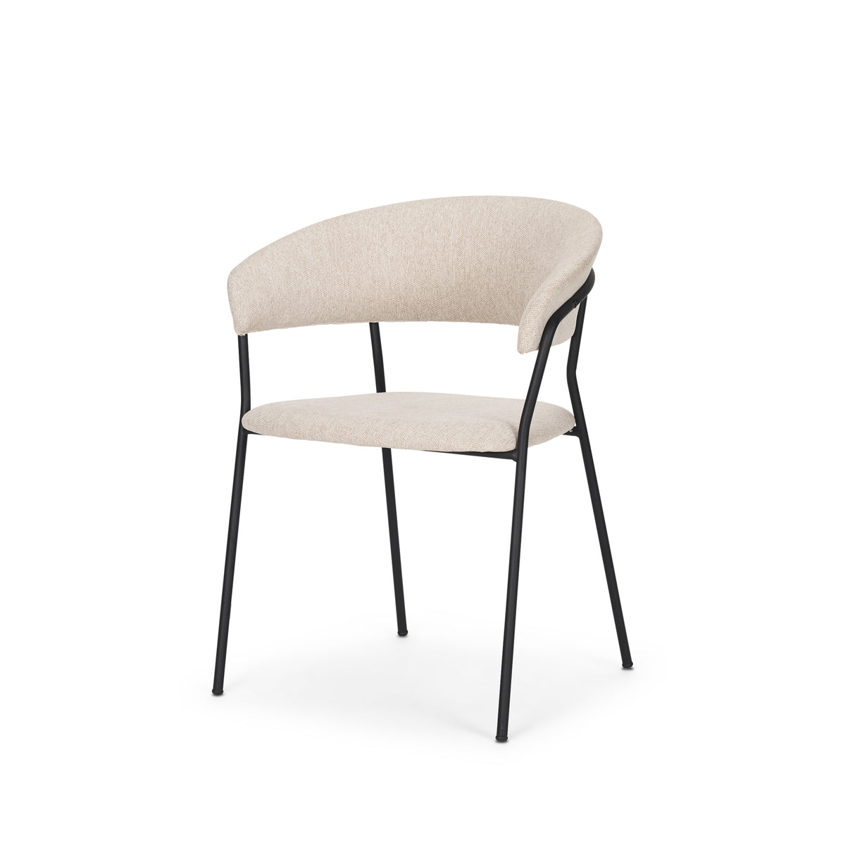 Carolyn Dining Chair w/ Oatmeal Fabric & Matte Black Metal, Set of 2 from Mercana - Luna Furniture