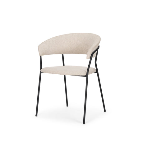 Carolyn Dining Chair w/ Oatmeal Fabric & Matte Black Metal, Set of 2 from Mercana - Luna Furniture