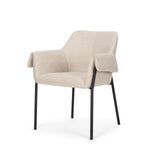 Brently Dining Chair w/ Oatmeal Fabric & Matte Black Metal Legs, Set of 2 from Mercana - Luna Furniture