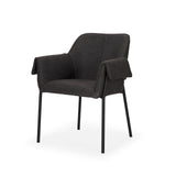 Brently Dining Chair w/ Gray Fabric & Matte Black Metal Legs, Set of 2 from Mercana - Luna Furniture