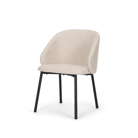 Shannon Dining Chair w/ Oatmeal Fabric & Matte Black Metal, Set of 2 from Mercana - Luna Furniture