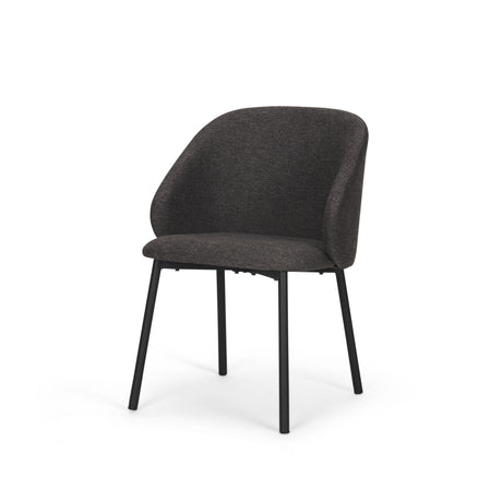 Shannon Dining Chair w/ Gray Fabric & Matte Black Metal, Set of 2 from Mercana - Luna Furniture