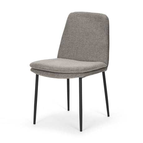 Eve Dining Chair w/ Gray Fabric & Matte Black Metal, Set of 2 from Mercana - Luna Furniture