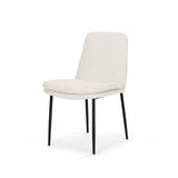 Eve Dining Chair w/ Cream Boucle Fabric & Matte Black Metal, Set of 2 from Mercana - Luna Furniture