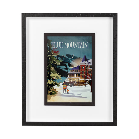 Blue Mountain by Simeng a Framed Art Print Matted under Glass from Mercana - Luna Furniture