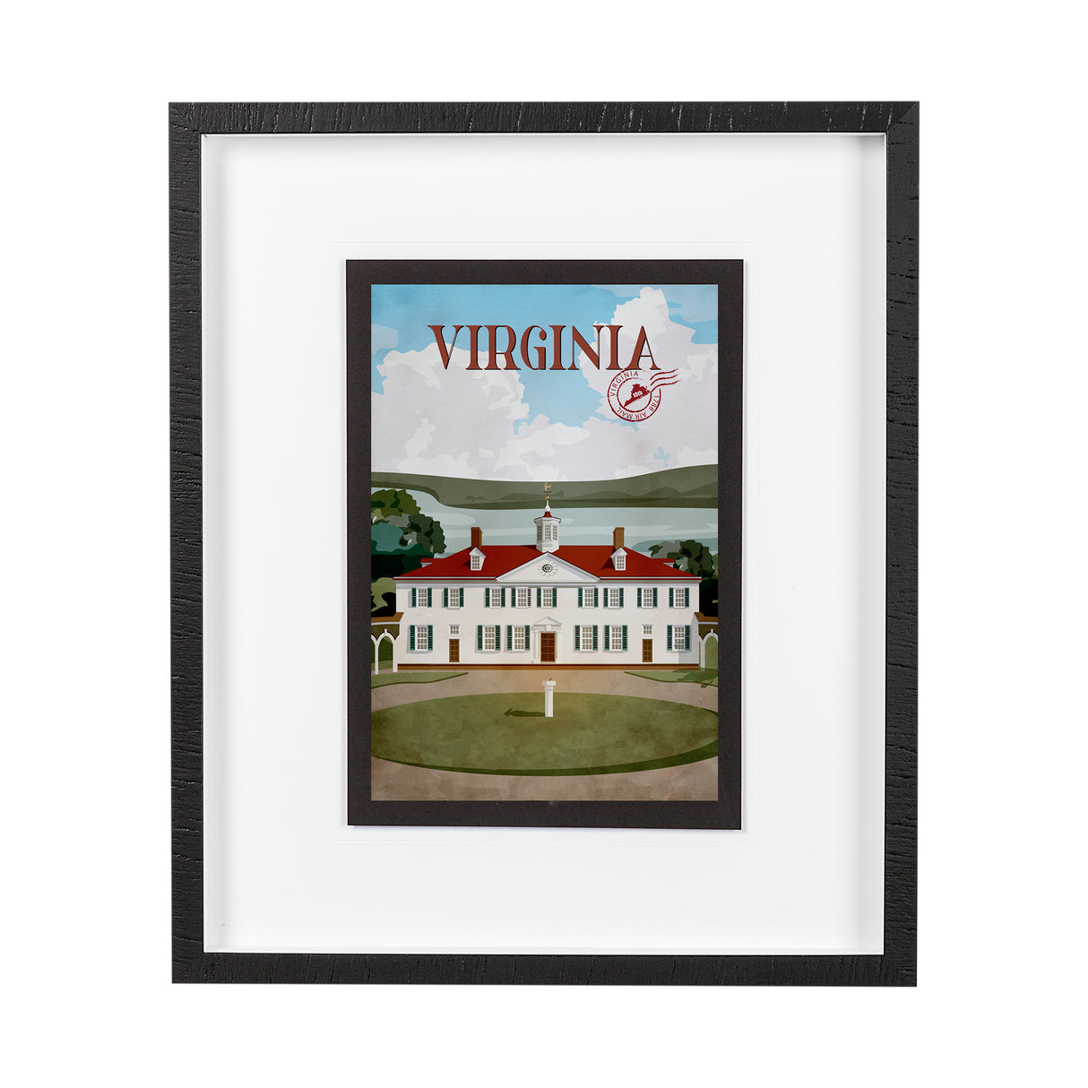 Virginia Go USA (M) by Mercana Studio a Framed Art Print Matted under Glass from Mercana - Luna Furniture