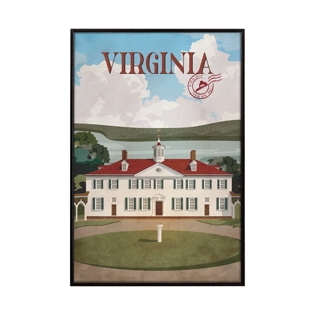 Virginia Go USA (SM) by Mercana Studio a Hand Embellished Decograph Framed Art Print from Mercana - Luna Furniture