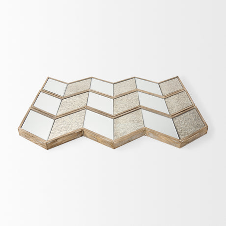 Cheveronna 36x12 Light Brown Wood Frame Mirror from Mercana - Luna Furniture