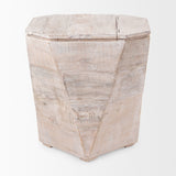 Esagono Octagonal Reclaimed Wood End/Side Table w/ Storage from Mercana - Luna Furniture
