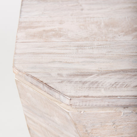 Esagono Octagonal Reclaimed Wood End/Side Table w/ Storage from Mercana - Luna Furniture