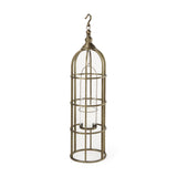 Gerson I Large Cage-Style Gold Metal Candle Holder Lantern from Mercana - Luna Furniture