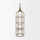 Gerson I Large Cage-Style Gold Metal Candle Holder Lantern from Mercana - Luna Furniture
