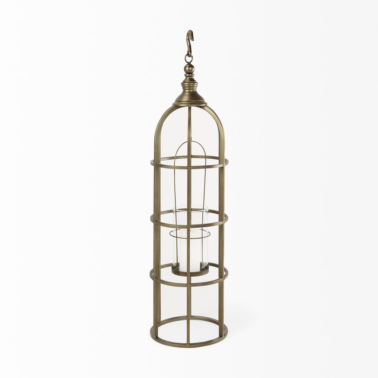 Gerson I Large Cage-Style Gold Metal Candle Holder Lantern from Mercana - Luna Furniture
