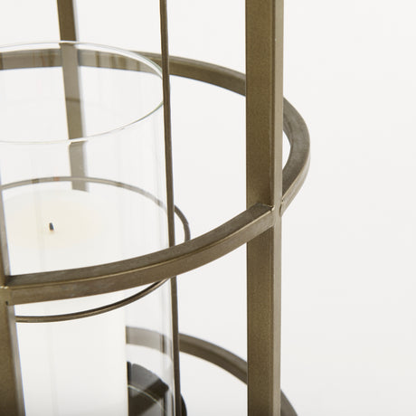 Gerson I Large Cage-Style Gold Metal Candle Holder Lantern from Mercana - Luna Furniture
