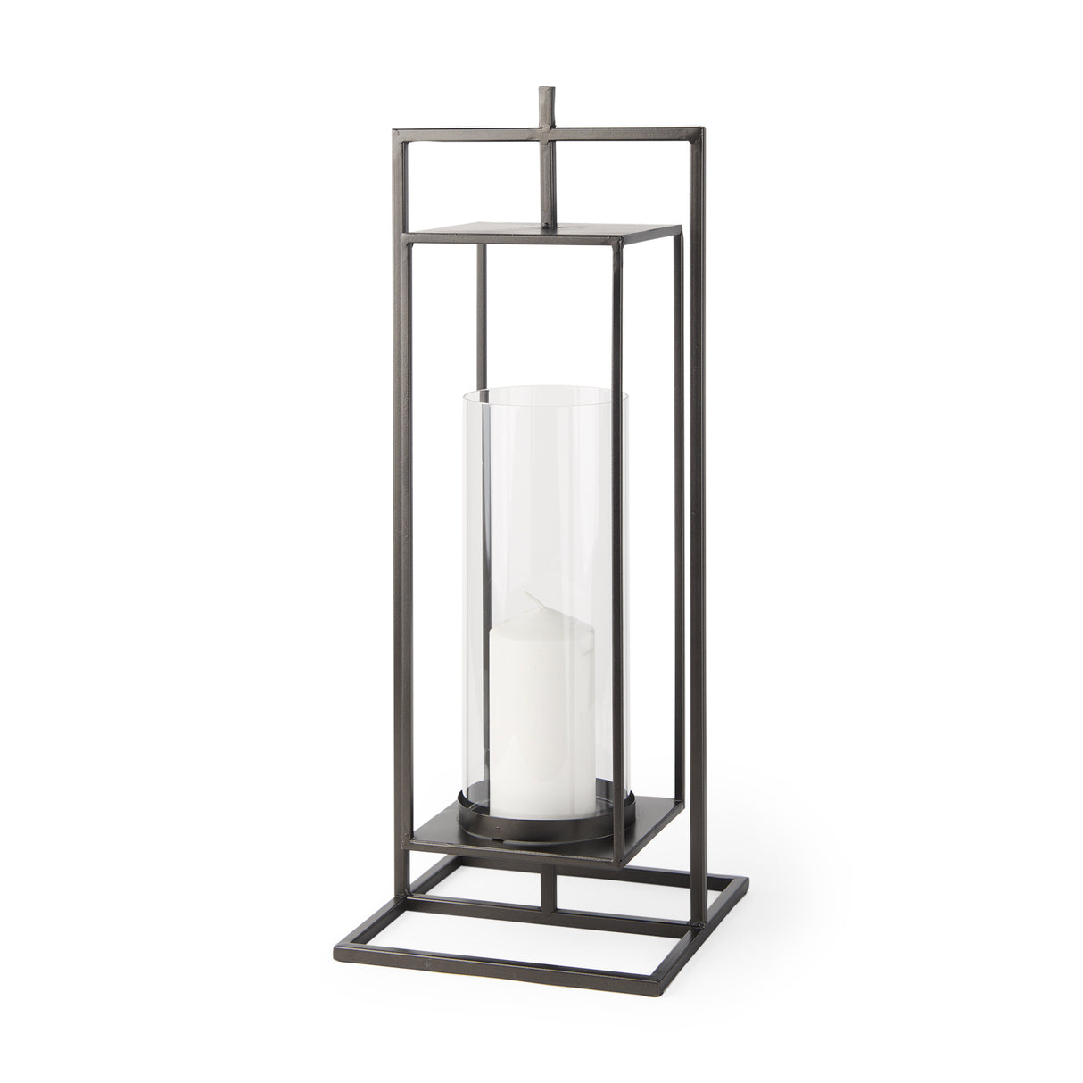 Albus I Large Black Metal Rectangular Table Candle Holder from Mercana - Luna Furniture
