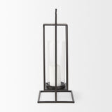 Albus I Large Black Metal Rectangular Table Candle Holder from Mercana - Luna Furniture