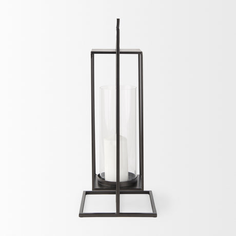 Albus I Large Black Metal Rectangular Table Candle Holder from Mercana - Luna Furniture