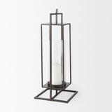 Albus I Large Black Metal Rectangular Table Candle Holder from Mercana - Luna Furniture