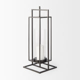 Albus I Large Black Metal Rectangular Table Candle Holder from Mercana - Luna Furniture