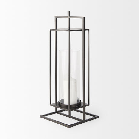 Albus I Large Black Metal Rectangular Table Candle Holder from Mercana - Luna Furniture