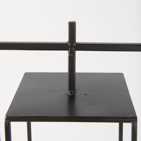 Albus I Large Black Metal Rectangular Table Candle Holder from Mercana - Luna Furniture