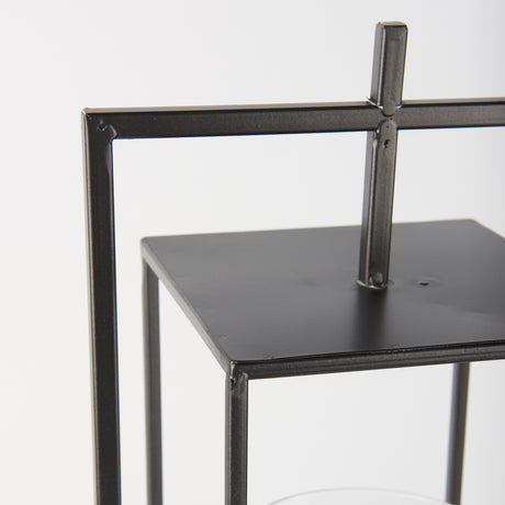 Albus I Large Black Metal Rectangular Table Candle Holder from Mercana - Luna Furniture