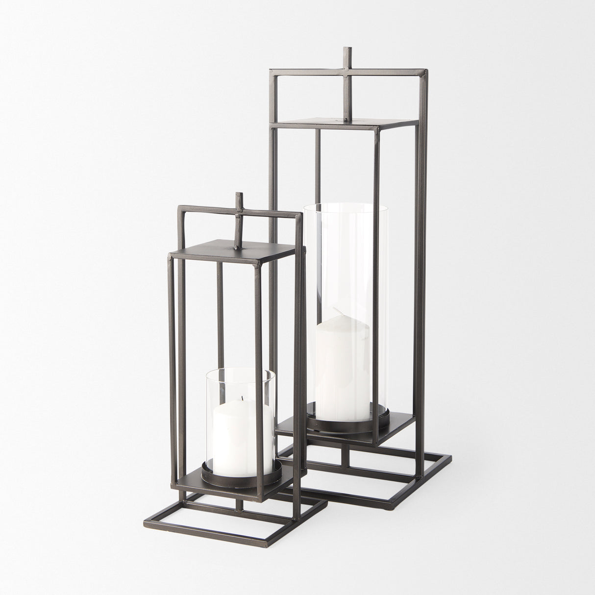 Albus I Large Black Metal Rectangular Table Candle Holder from Mercana - Luna Furniture
