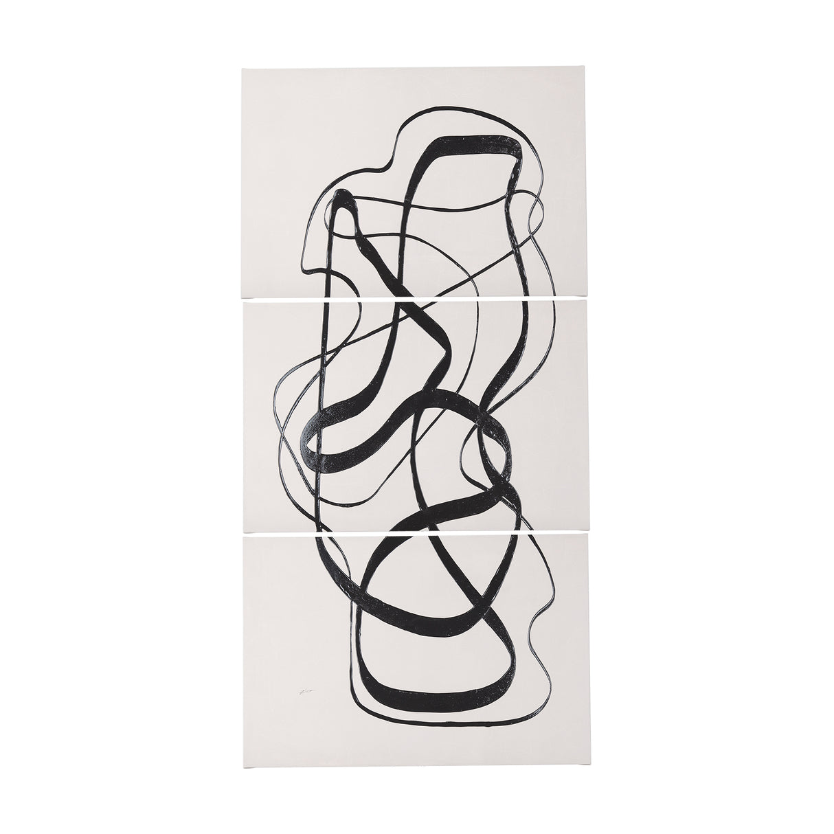 Free Lines Creamy (Set of 3) by Mercana Studio a Hand Embellished Textured Canvas from Mercana - Luna Furniture