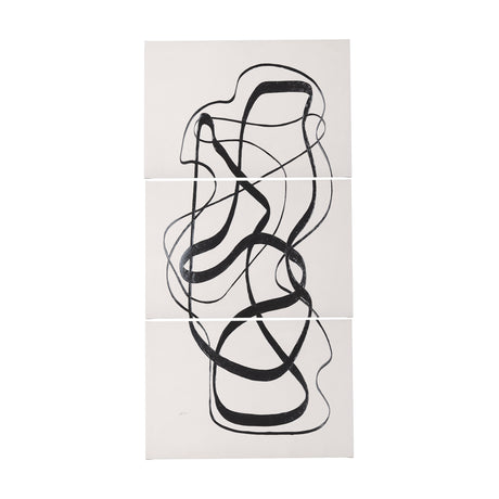 Free Lines Creamy (Set of 3) by Mercana Studio a Hand Embellished Textured Canvas from Mercana - Luna Furniture