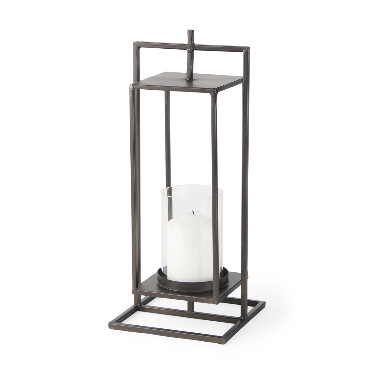 Albus II Small Black Metal Rectangular Table Candle Holder from Mercana - Luna Furniture