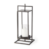 Albus II Small Black Metal Rectangular Table Candle Holder from Mercana - Luna Furniture