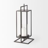 Albus II Small Black Metal Rectangular Table Candle Holder from Mercana - Luna Furniture