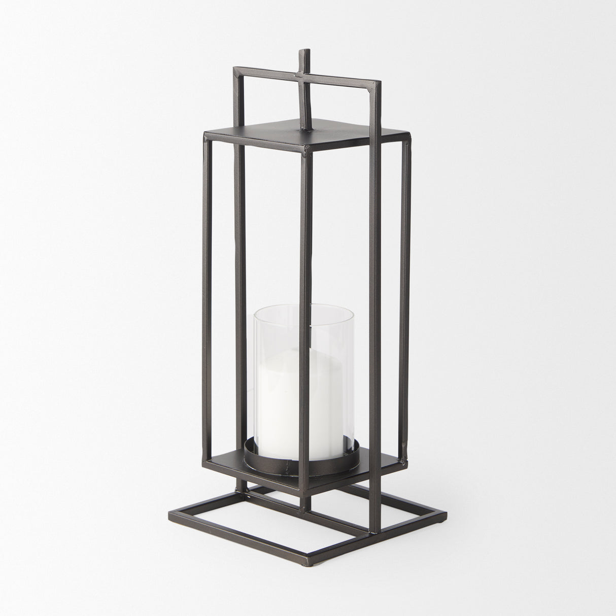 Albus II Small Black Metal Rectangular Table Candle Holder from Mercana - Luna Furniture