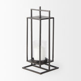Albus II Small Black Metal Rectangular Table Candle Holder from Mercana - Luna Furniture