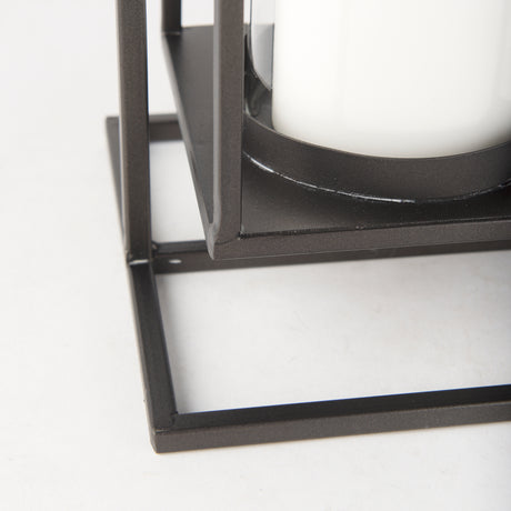 Albus II Small Black Metal Rectangular Table Candle Holder from Mercana - Luna Furniture