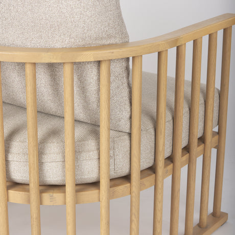 Kopari Beige Fabric W/Light Brown Wood Accent Chair from Mercana - Luna Furniture
