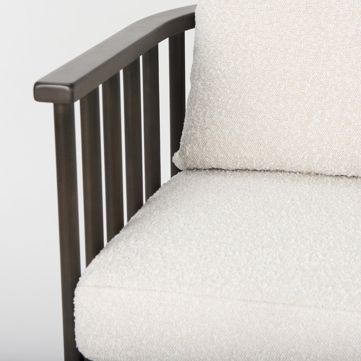 Kopari 30.1L x 30.5W x 37.2H White Boucle Fabric W/Dark Brown Wood Accent Chair from Mercana - Luna Furniture