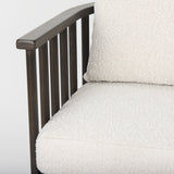Kopari 30.1L x 30.5W x 37.2H White Boucle Fabric W/Dark Brown Wood Accent Chair from Mercana - Luna Furniture