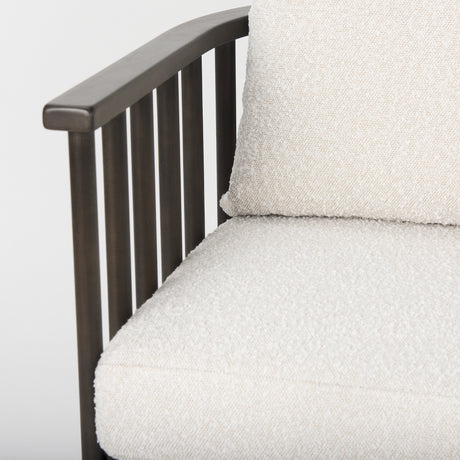 Kopari 30.1L x 30.5W x 37.2H White Boucle Fabric W/Dark Brown Wood Accent Chair from Mercana - Luna Furniture