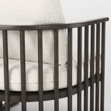 Kopari 30.1L x 30.5W x 37.2H White Boucle Fabric W/Dark Brown Wood Accent Chair from Mercana - Luna Furniture
