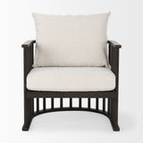Kopari 30.1L x 30.5W x 37.2H White Boucle Fabric W/Dark Brown Wood Accent Chair from Mercana - Luna Furniture