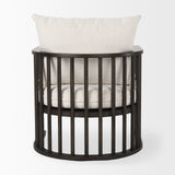 Kopari 30.1L x 30.5W x 37.2H White Boucle Fabric W/Dark Brown Wood Accent Chair from Mercana - Luna Furniture