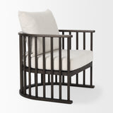 Kopari 30.1L x 30.5W x 37.2H White Boucle Fabric W/Dark Brown Wood Accent Chair from Mercana - Luna Furniture
