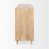 Tucker Light Brown Wood w/ Carved Arch Pattern 4 Door Sideboard from Mercana - Luna Furniture