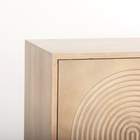 Tucker Light Brown Wood w/ Carved Arch Pattern 4 Door Sideboard from Mercana - Luna Furniture