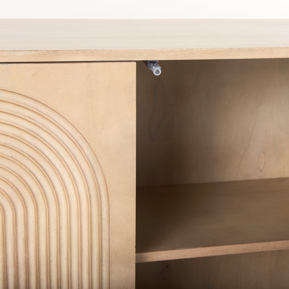 Tucker Light Brown Wood w/ Carved Arch Pattern 4 Door Sideboard from Mercana - Luna Furniture